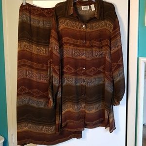 Chico's vintage Southwestern skirt set